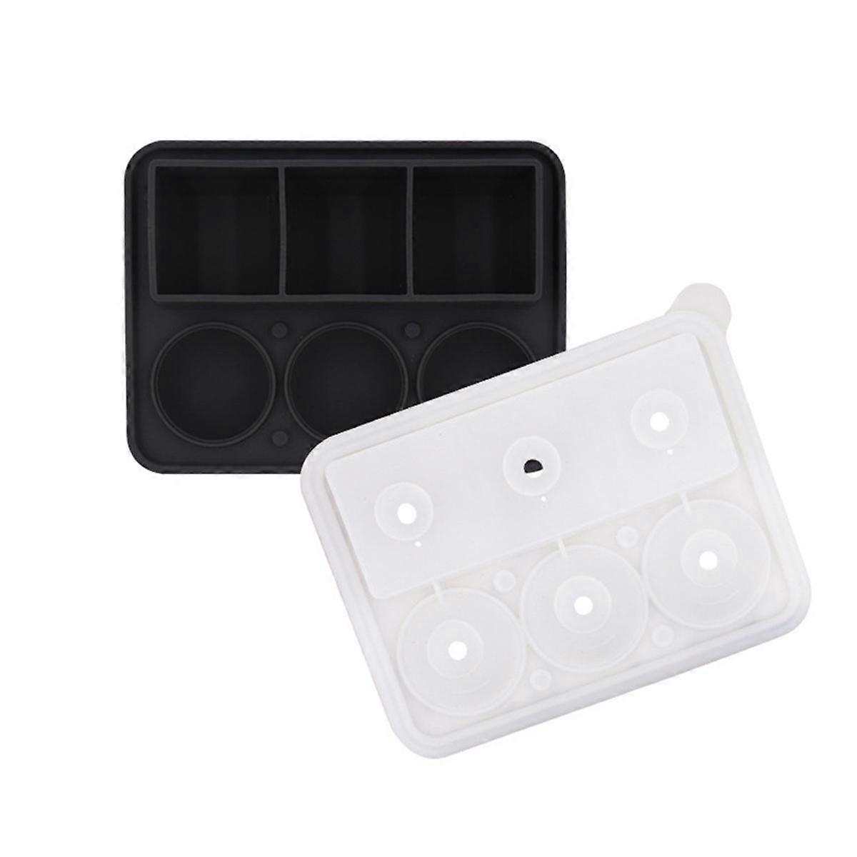 Ice-Cube Tray Combo, Square & Ball Ice Molds, Slow Melting for Whiskey, Easy Release, Reusable