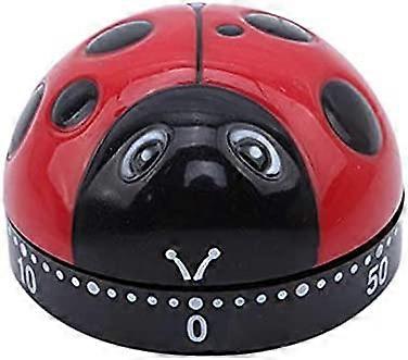 Mechanical Kitchen Timer, 60min Rotating Alarm Clock,Red Ladybug