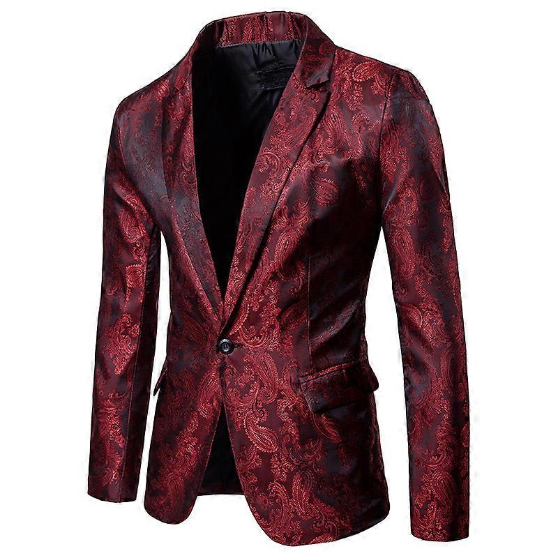Men's one-button suit dark trim suit jacket