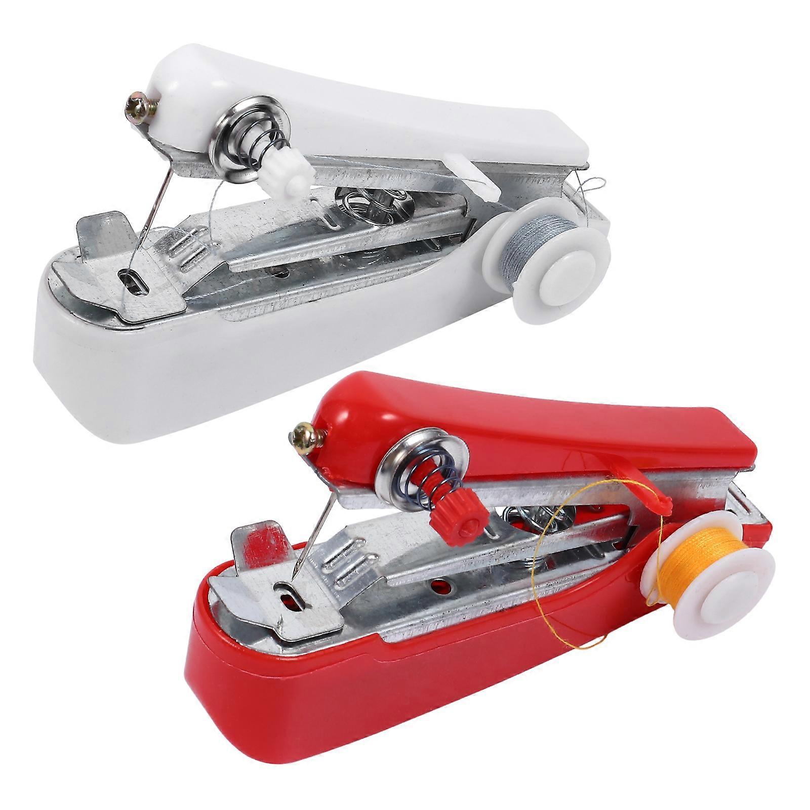 2Pcs Handheld Sewing Machine Mini Manual Sewing Machine Handy Portable Machine