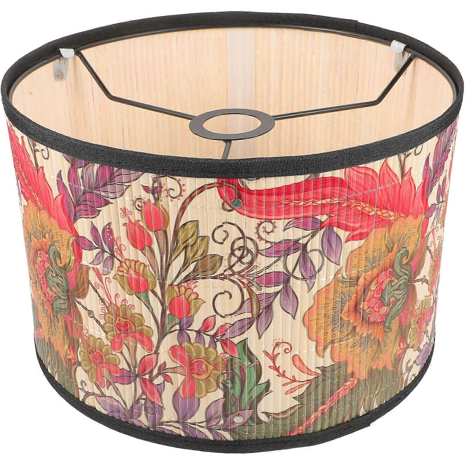 Bamboo Lampshade Table Lamp Printing Lampshade for Living Room Bedroom Dining Room Decor
