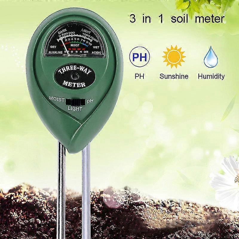 Soil Ph Meter 3-in-1 Soil Tester Kits With Moisture Light And Ph Test For Garden Farm Lawn No Battery Needed
