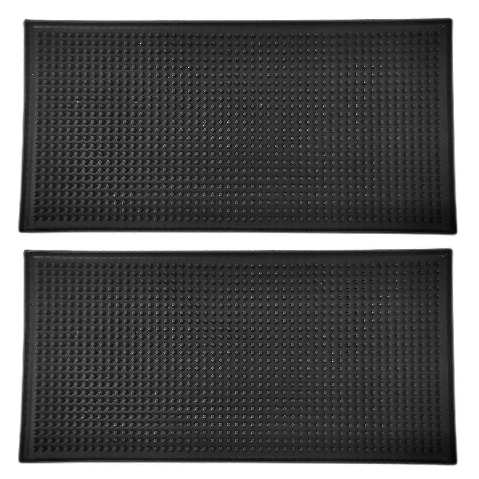 2Pcs PVC Bar Cushion Eco-friendly Stable Versatile Non-slip Thermal Pad for Coffee Machines Counters Jikaixiang