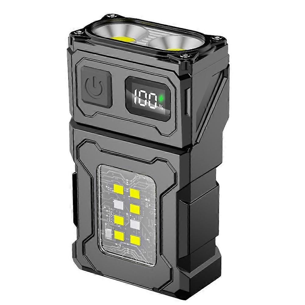DC08 Rechargeable LED Work Light, 800Lm, 90° Rotatable, Magnetic Base, IPX5 Waterproof, Portable Multi-function Lamp