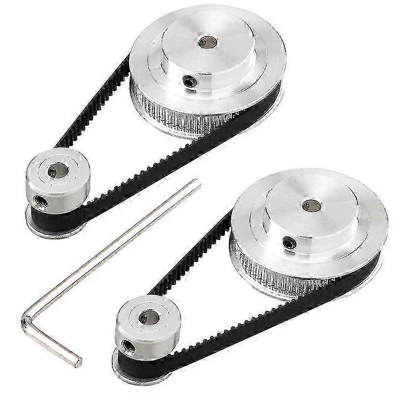 2 Kit GT2 Synchronous Wheel 20&60 Teeth 5mm Bore,Aluminum Timing