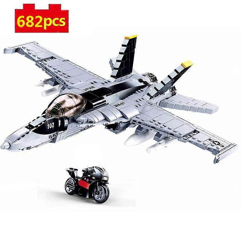 Military Series World War Air Force F/A-18 Strike Fighter Pilot Figure DIY Model Building Blocks Bricks Toys Gifts