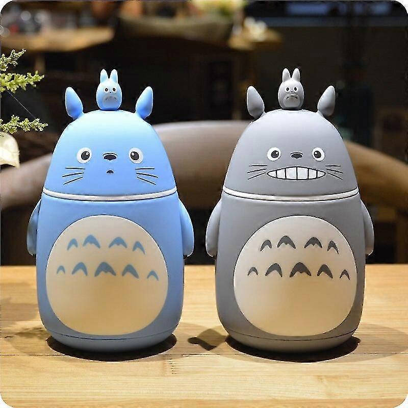 248Ml 304 Stal nierdzewna Cartoon Totoro Przenośna butelka termos Anime Termos Kubek i kubek Szklane termosy próżniowe Butelki Termosy