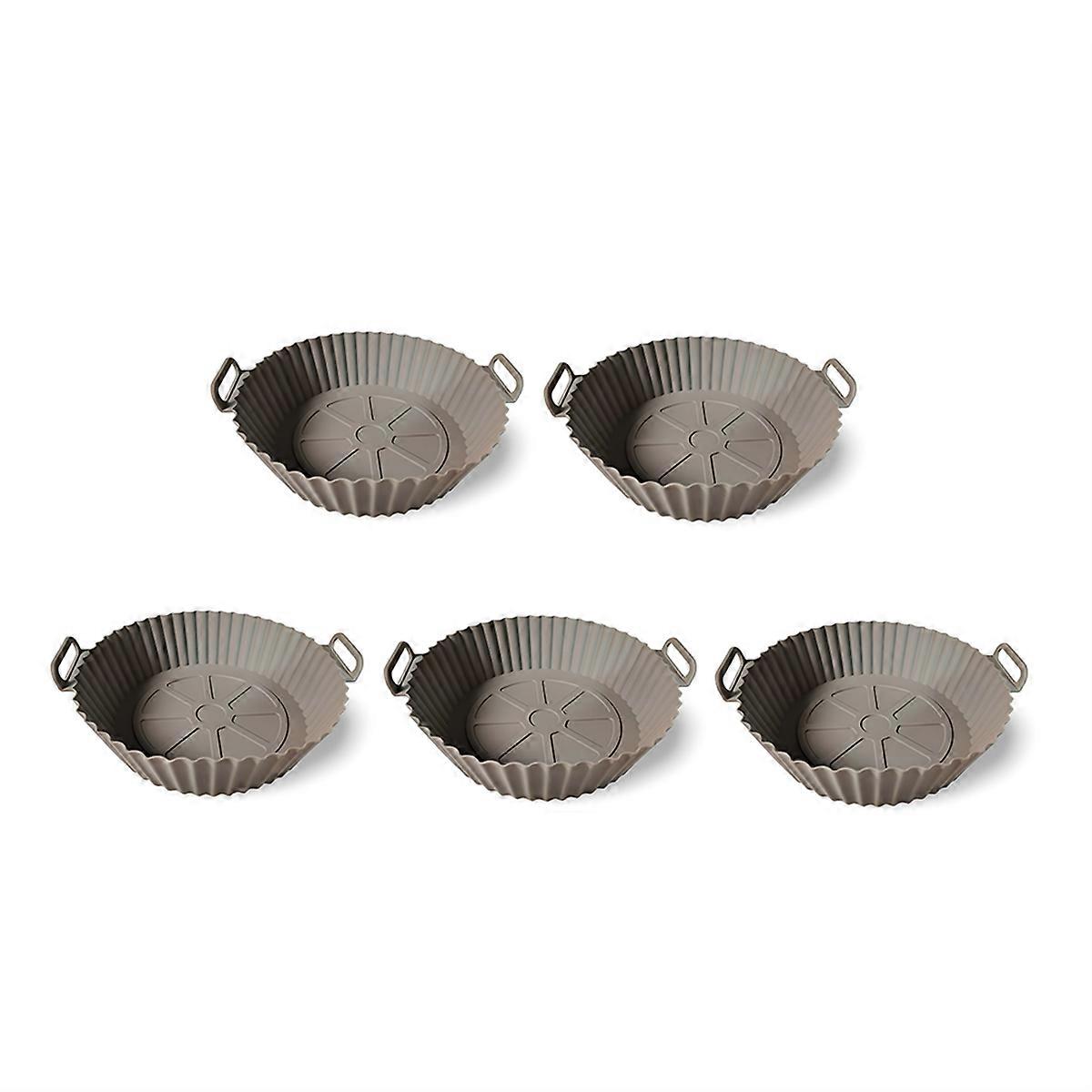 Air Frying Pan Silicone Basket for Pizza Fried Chicken Air Fryer Reusable Air Frying Pan Pad Gray