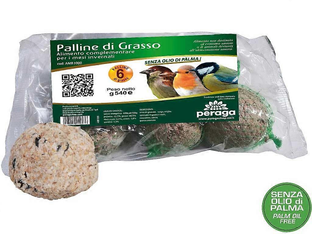 Kugler af fedtfoder 6x90gr til vilde fugle