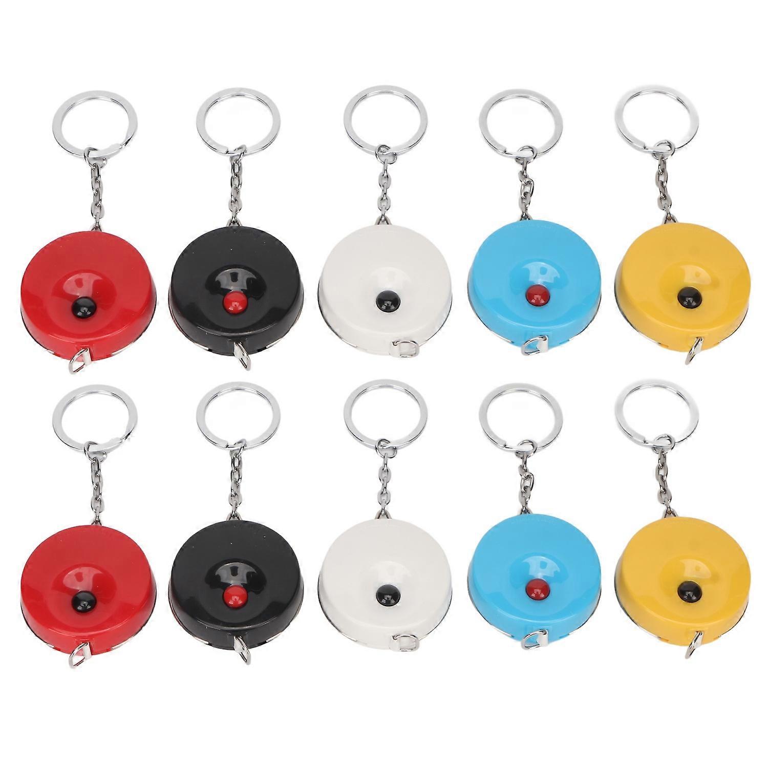 10Pcs Retractable Tape Measure Mini Size Accurate Inch CM Scale Flexible Body Measuring Tape for Hom