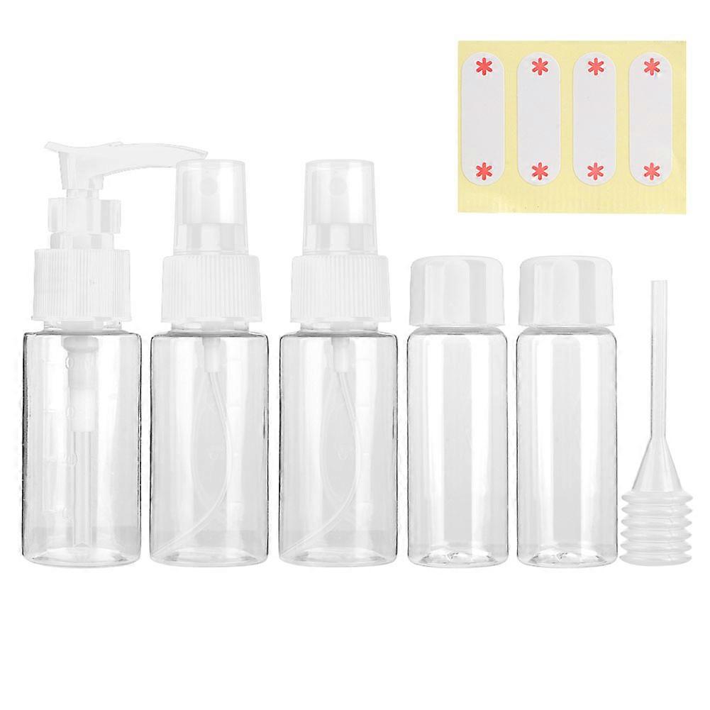 5pcs/Set Portable Reusable Empty Makeup Spray Bottle Lotion Cream Container Kit (White)