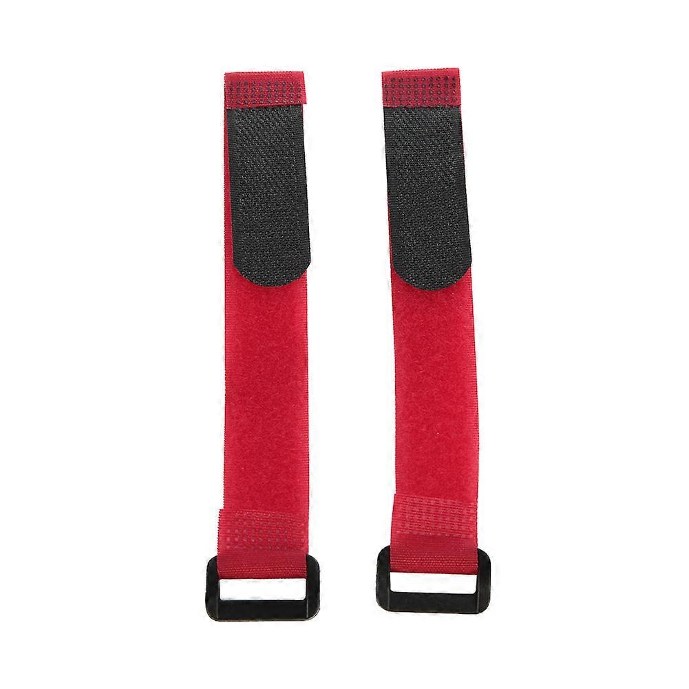 12Pcs 2*15cm Durable Nylon Sticky Strap Hook and Loop Tape Self Adhesive Cable Tie (Red)