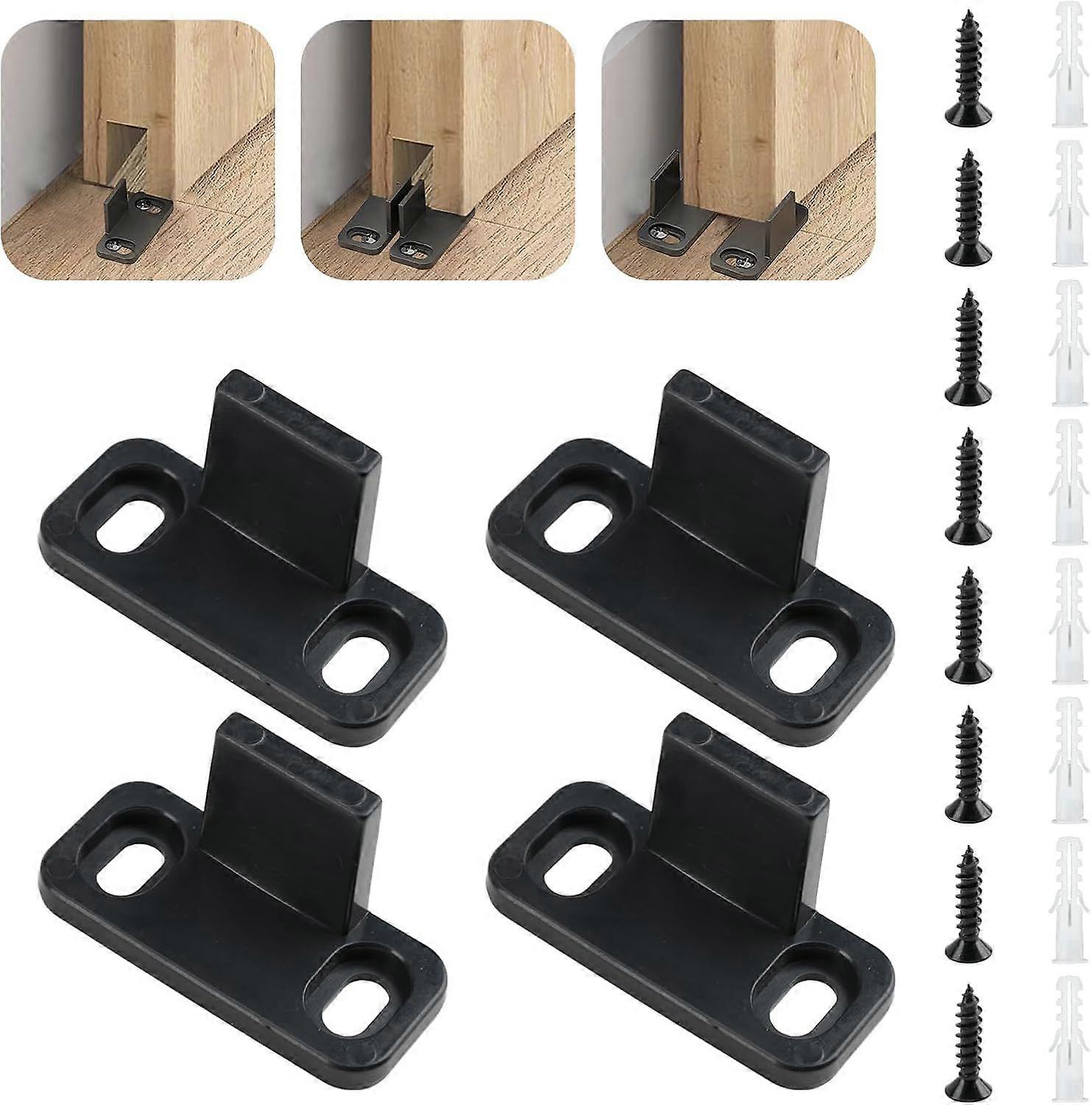 Pack Sliding Door Guide 45 * 20 * 24mm Barn Door Floor Guide Sliding Door Floor Guide Multifunctiona Heavy Duty Noise Reduction Floor Guide with Screw