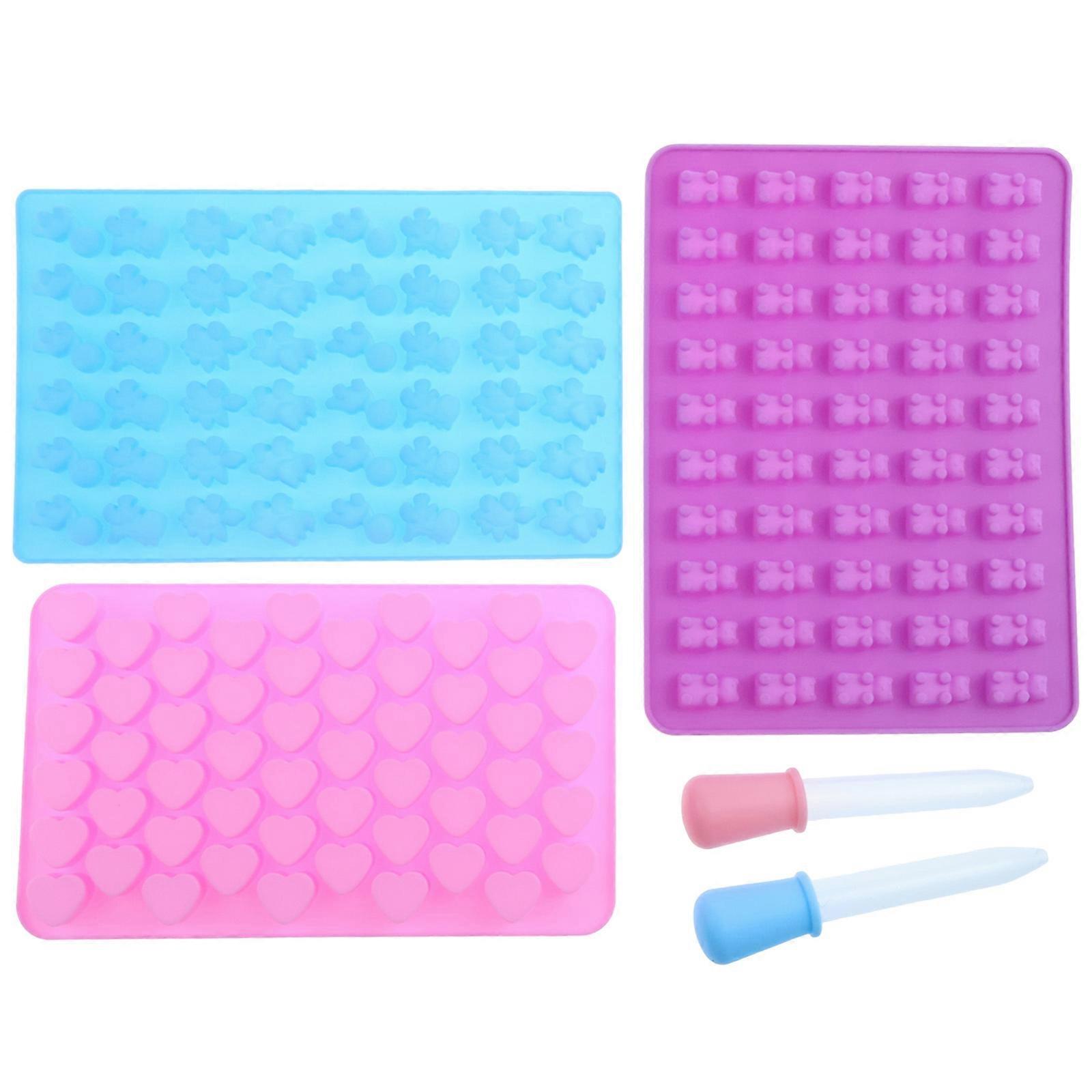 3 Pack Silicone Chocolate Molds, Reusable Candy and Ice Cube Trays
