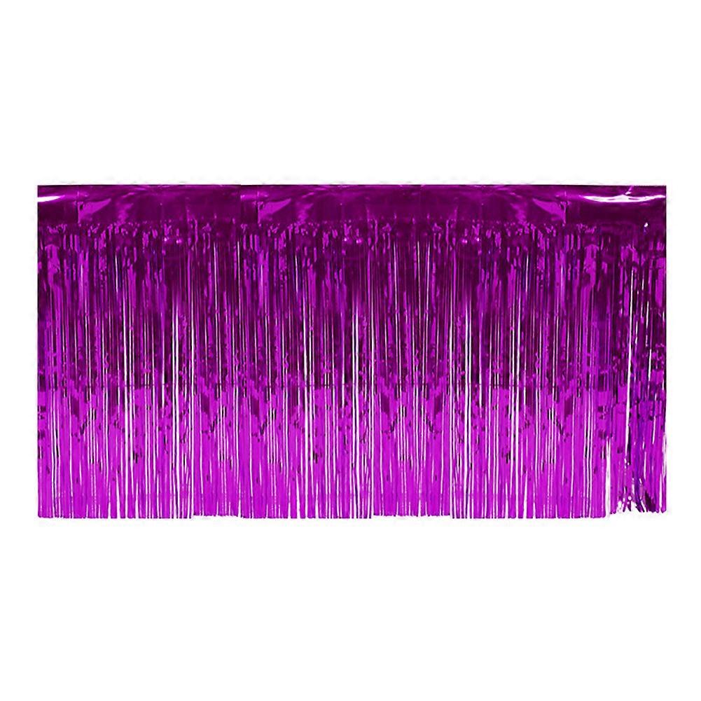 Decorative Tassel Table Skirt for Rectangular Round Table Birthday Wedding Party (Purple)
