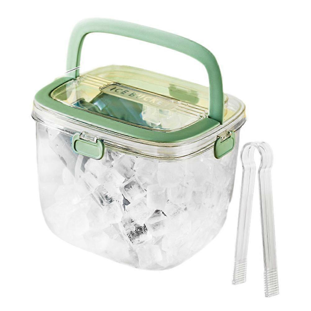 Portable Ice Bucket for Freezer with Lid & Ice Tong for Outdoor Camping, Clear Refrigerator Storage Bin