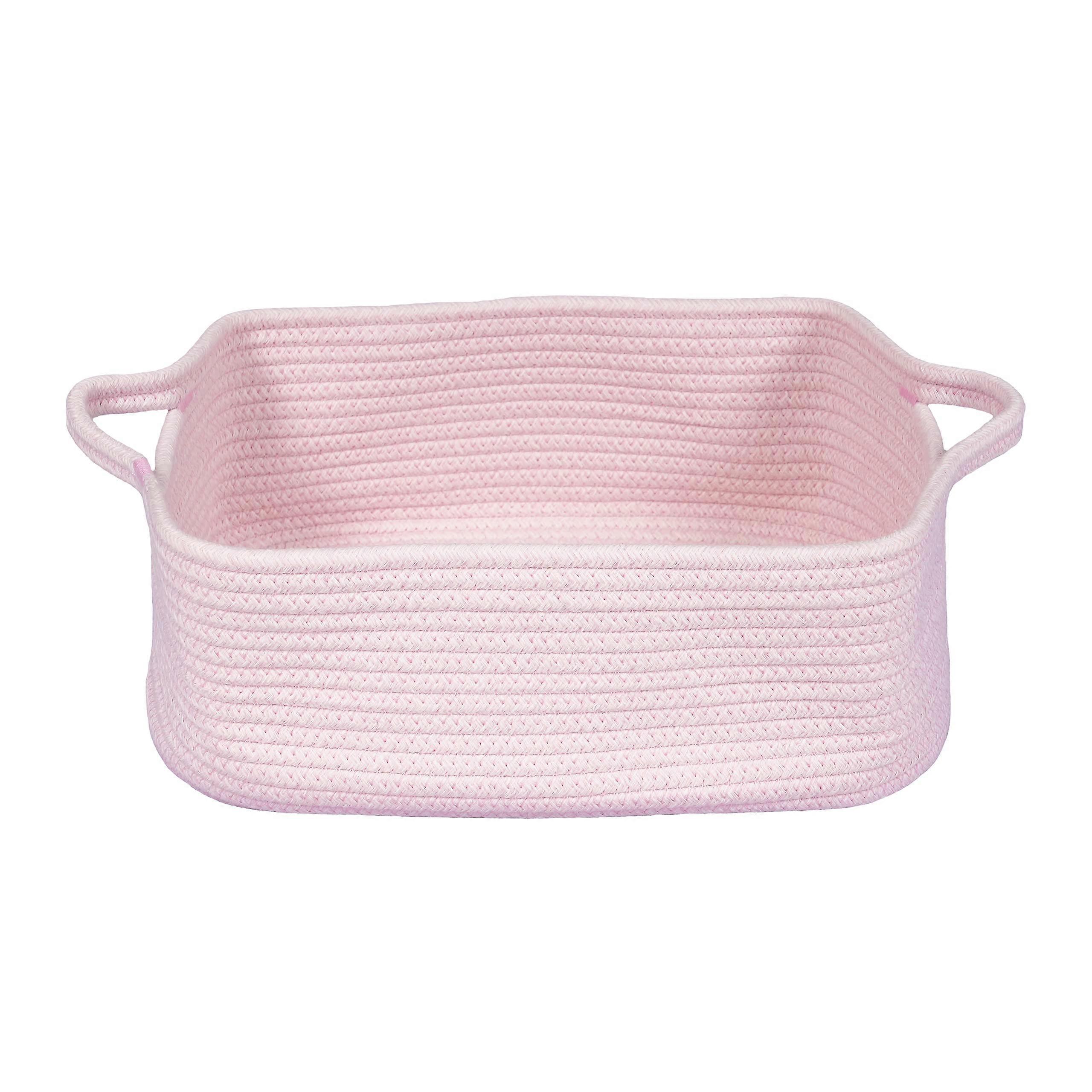 Woven Cotton Rope Storage Basket with Handles for Home Organization, Soft Durable Material, Large Size, Stylish Design