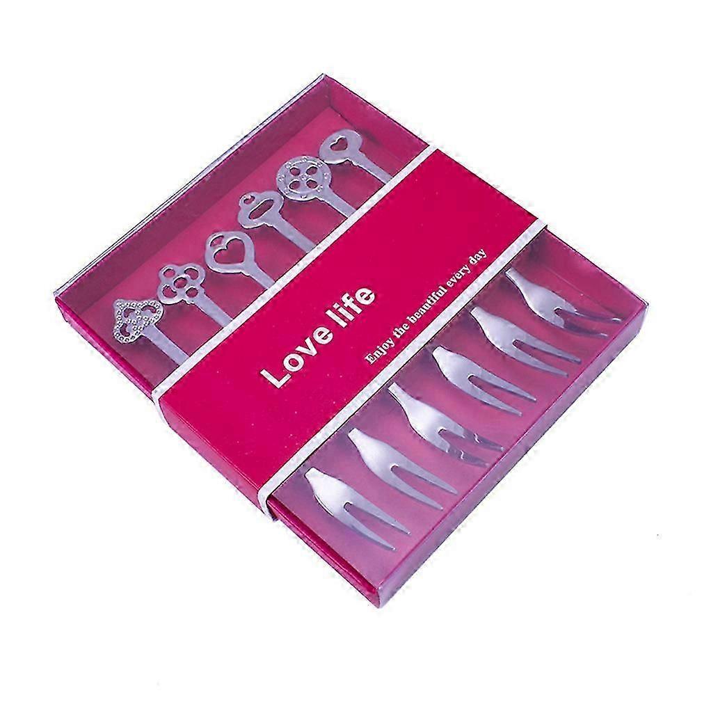 Exquisite  6pcs Cutlery Set Tableware Tableware Crown Forks Silver Stainless Steel