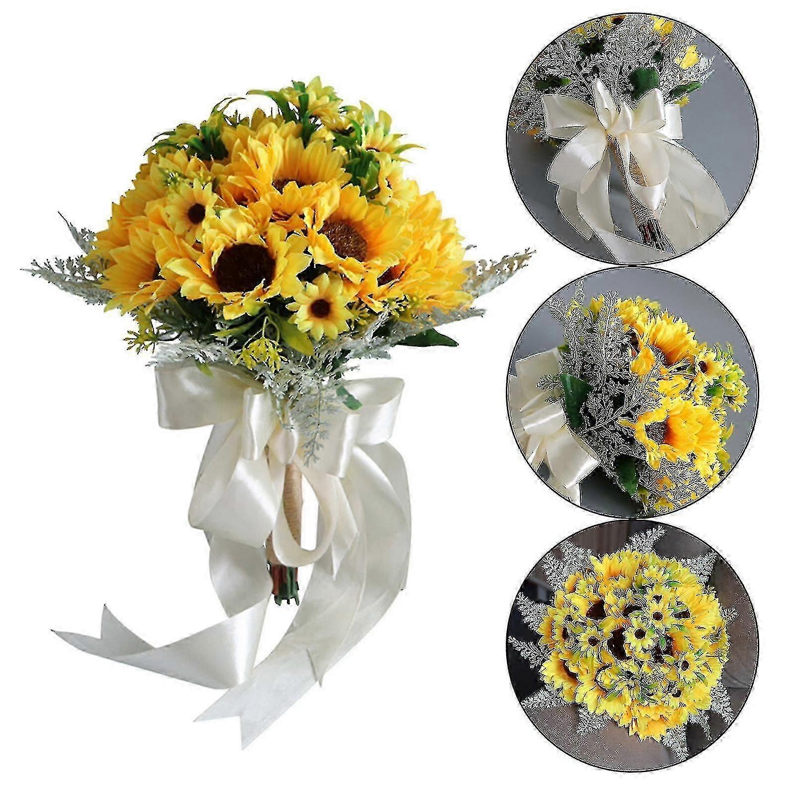 Handmade Sunflower Wedding Bouquets Holding Bouquet For Wedding Party Engagement Party