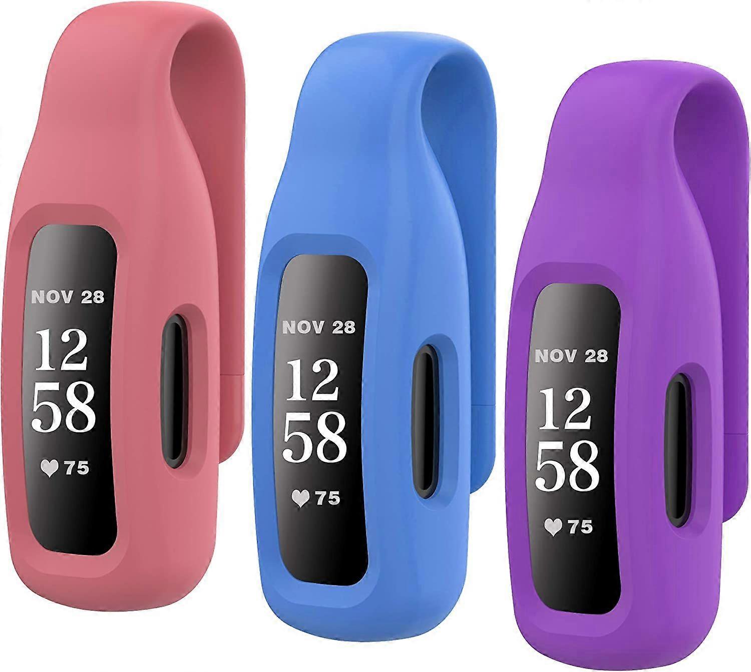 Αντικατάσταση κλιπ 3 πακέτων για Fitbit Inspire 2, μαλακό άνετο κλιπ σιλικόνης 360Αξεσουάρ βάσης προστασίας συμβατό με Fibit Inspire 2