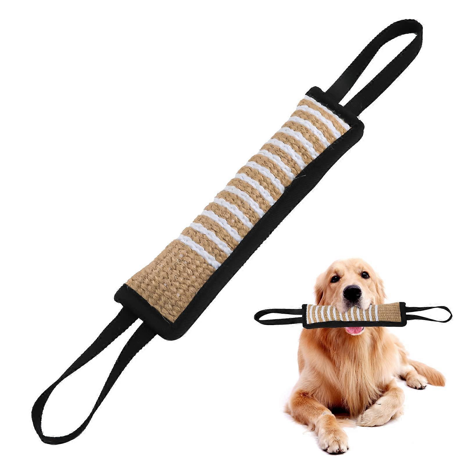 Black Dog Toy Tugboat for Training - Jute Bite Pillow, Durable and Soft, Ideal for Dog Biting and Tugging