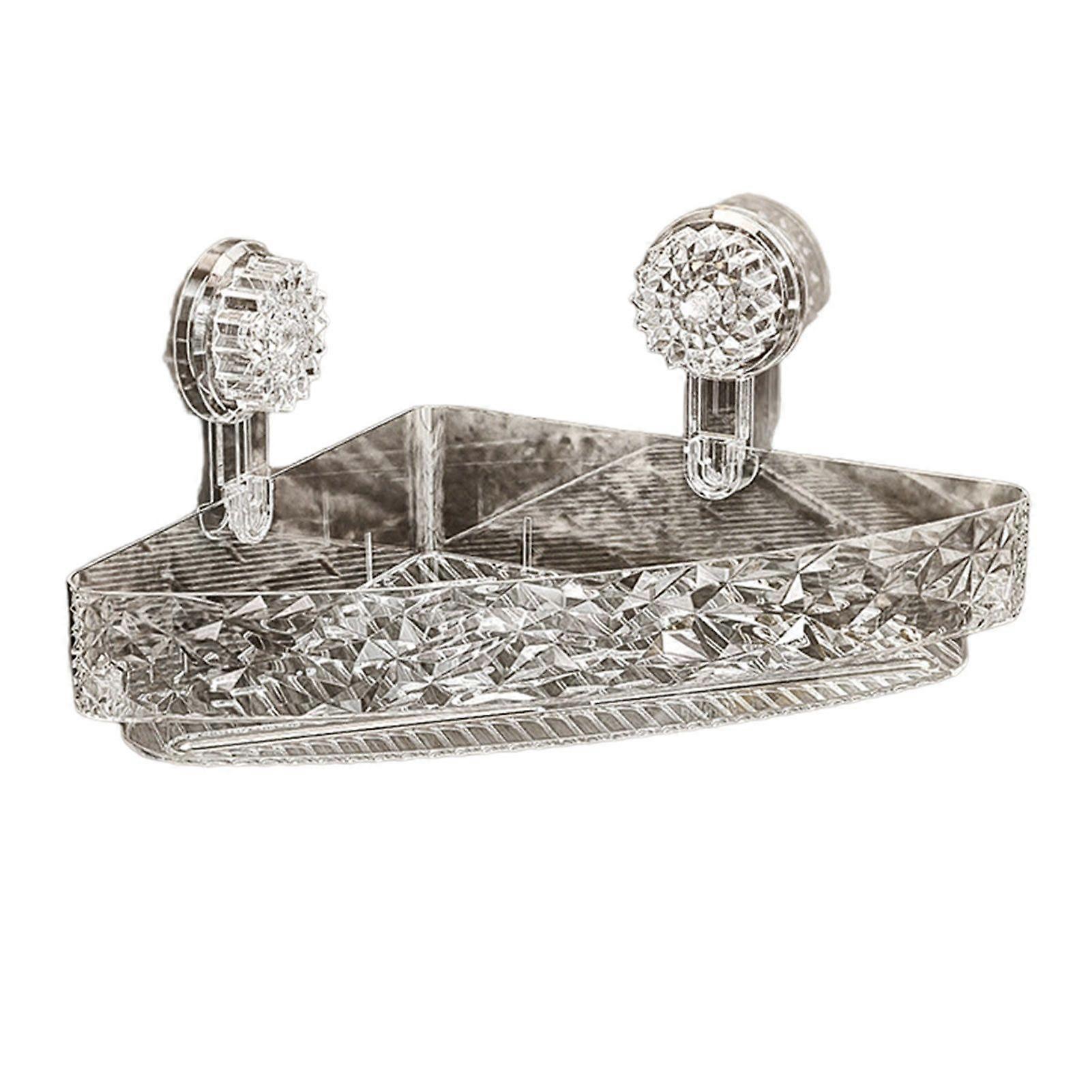 Suction Cup Corner Wall Shelf Storage Rack Strong Load-bearing Large Capacity Easy to Install Heavy-Duty Shower Organizer Shelf