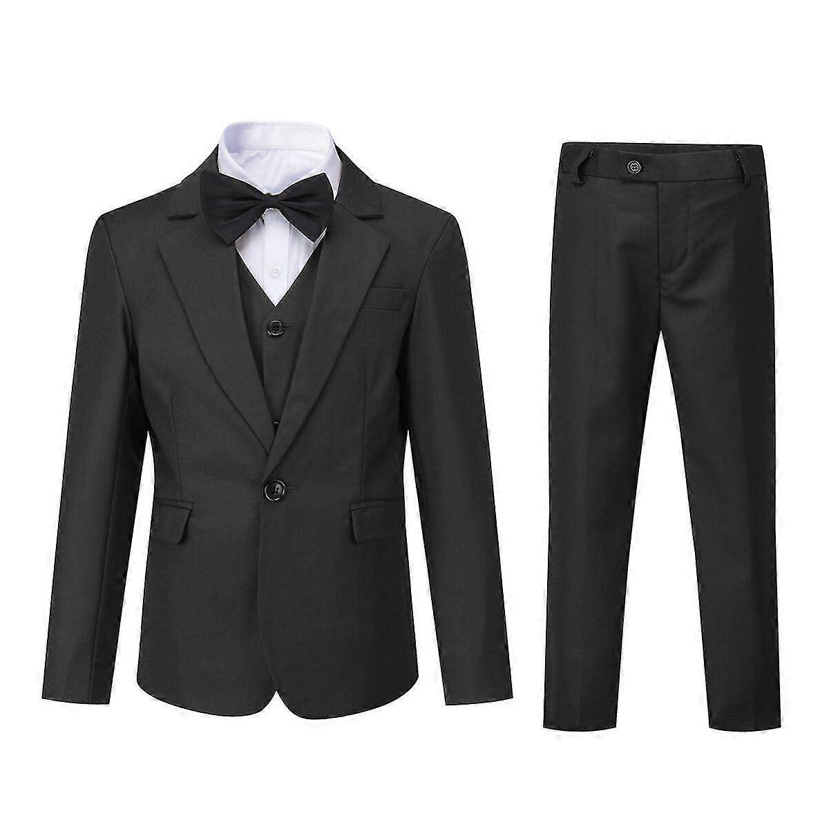 Sliktaa Erkek Çocuk 3Pce Resmi Takım Elbise Slim Fit Blazer ve Yelek Pantolon