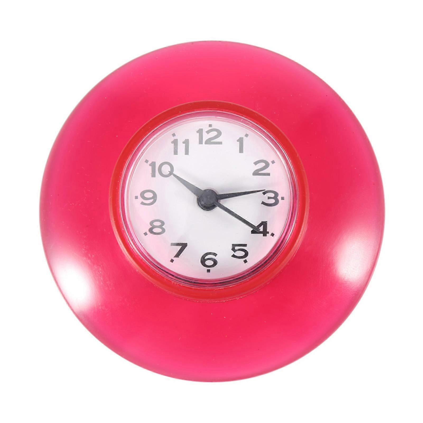 Mini Bathroom Kitchen Mirror Suction Wall Clock 8 Inch Waterproof Quartz Shower Clock with Decorative Design