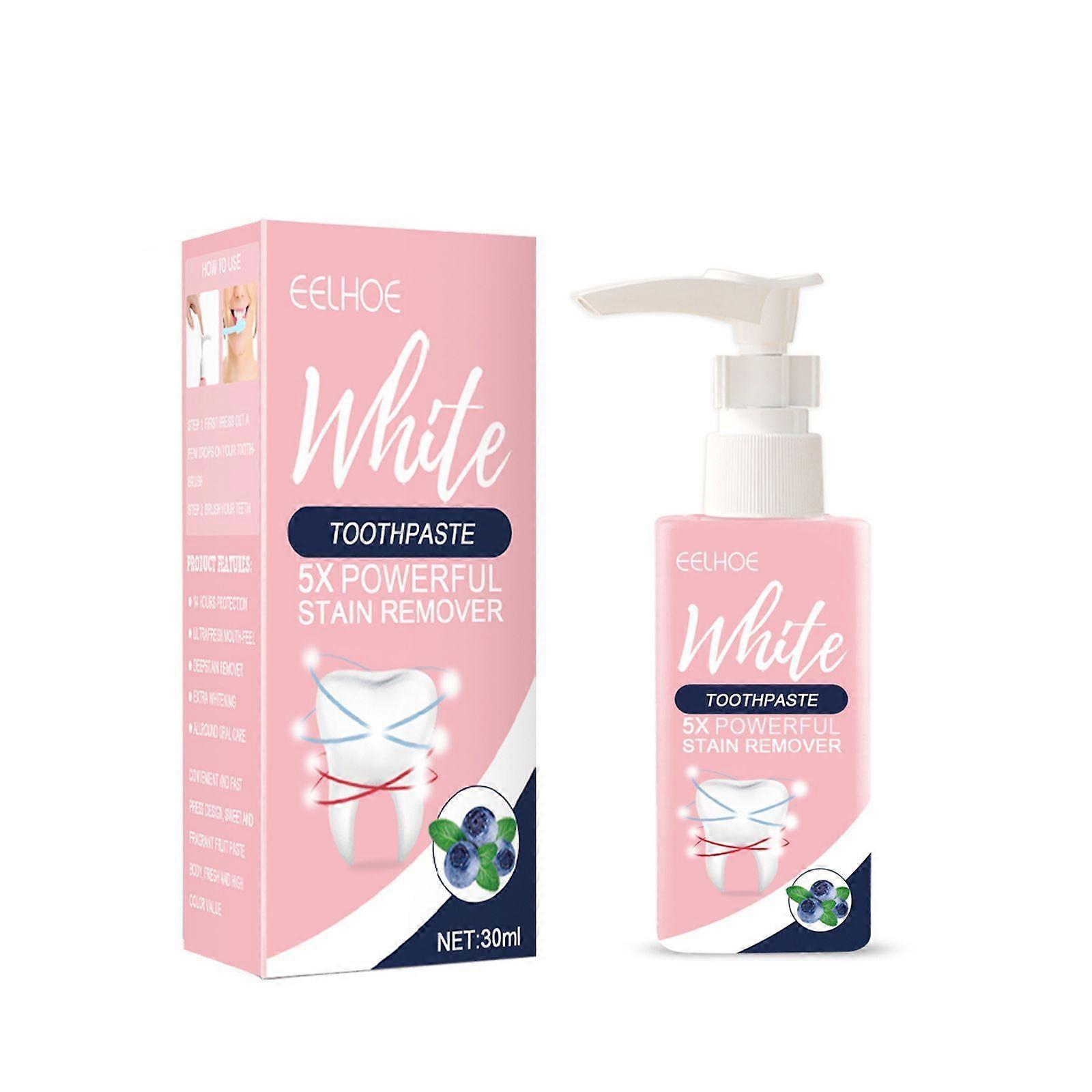 Blueberry toothpaste press-type powerful stain-removing whitening toothpaste fresh breath blueberry fruity fluoride-free toothpaste