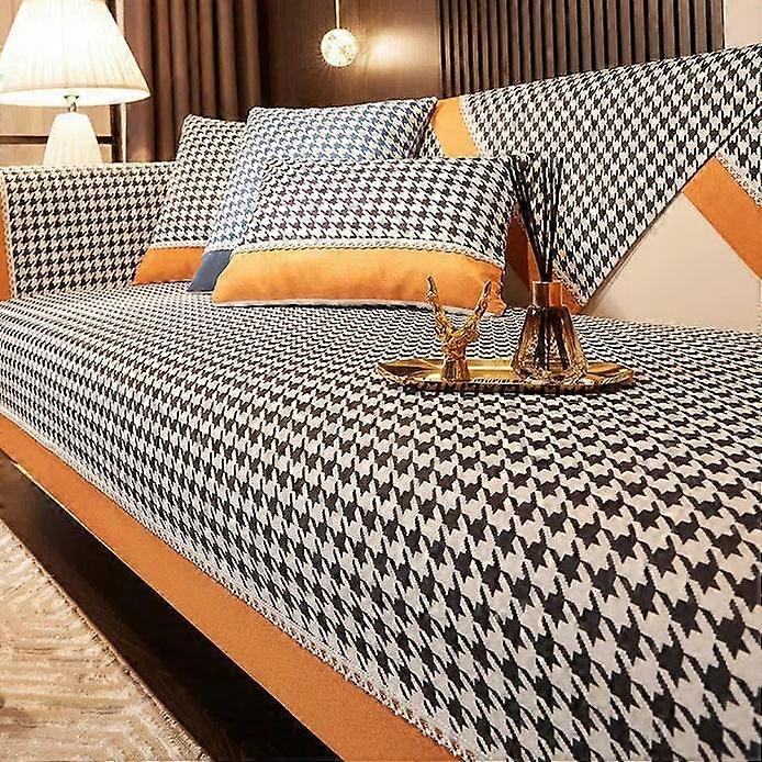 WTEMPO Houndstooth Sofa Cushion Nordic Style Simple Chenille Sofa Cover All-season Universal Anti-slip Sofa Cushion