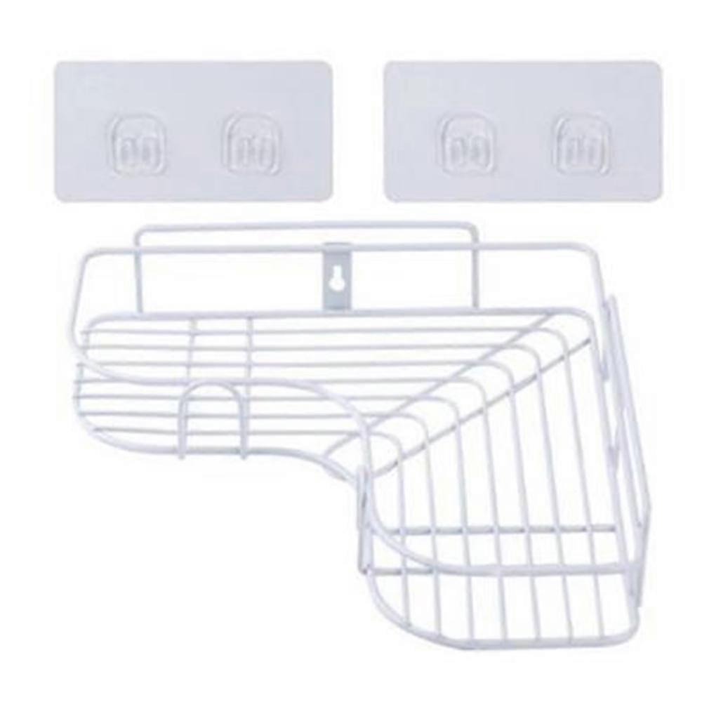 Iron Bathroom Shelf Shower Wall Mount Shampoo Storage Holder with Suction Cup No Drilling Kitchen Storage Bathroom Accessories