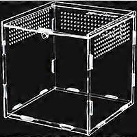 Reptile Enclosure, Acrylic Feeding Box with Magnetic Pet Climbing, 360 Degree Clear View, Stackable Reptile Tank for Small Animals, Insects, and