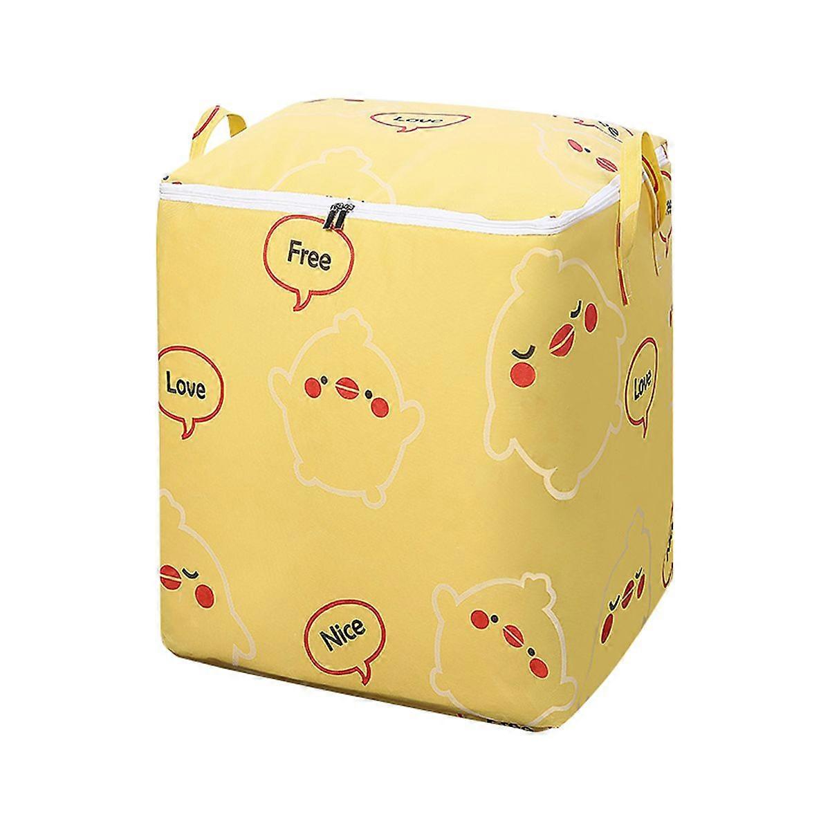 3-Pack Large Capacity Cartoon Print Clothes Storage Bag Underbed Closet Organizer with Handles and Zippers for Comforters Blankets and Beddings