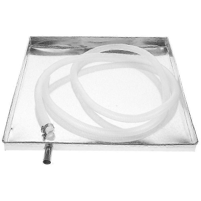 1 Set of AC External Unit Drip Tray Air Conditioner Drip Pan Leak Proof Drip Tray with Water Outlet Pipe