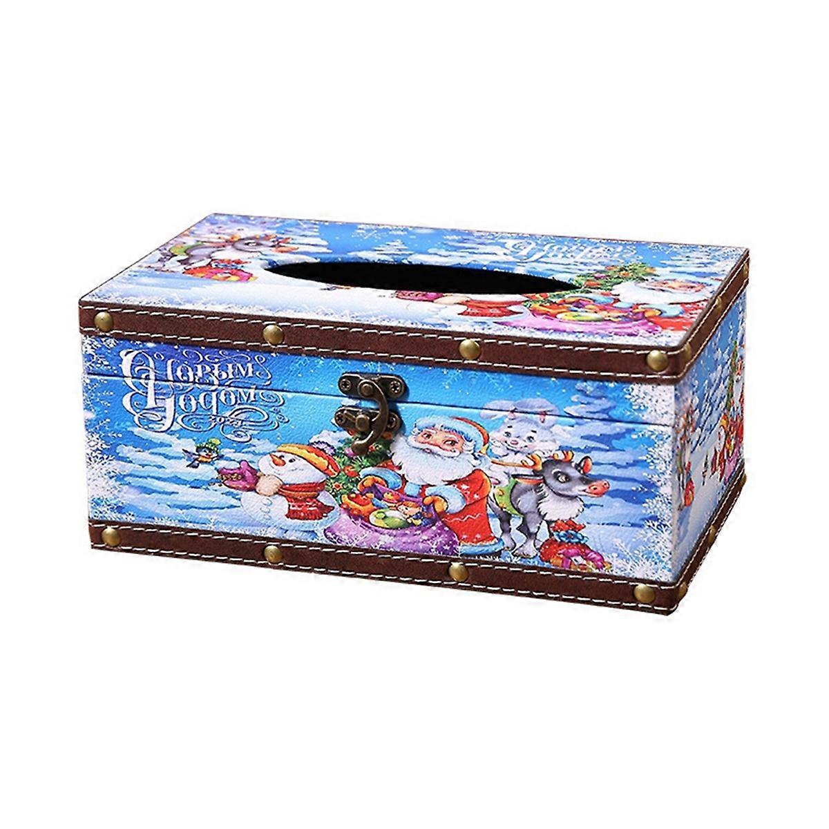 Christmas Tissue Box Home Indoor Desktop Paper Box,Snow World