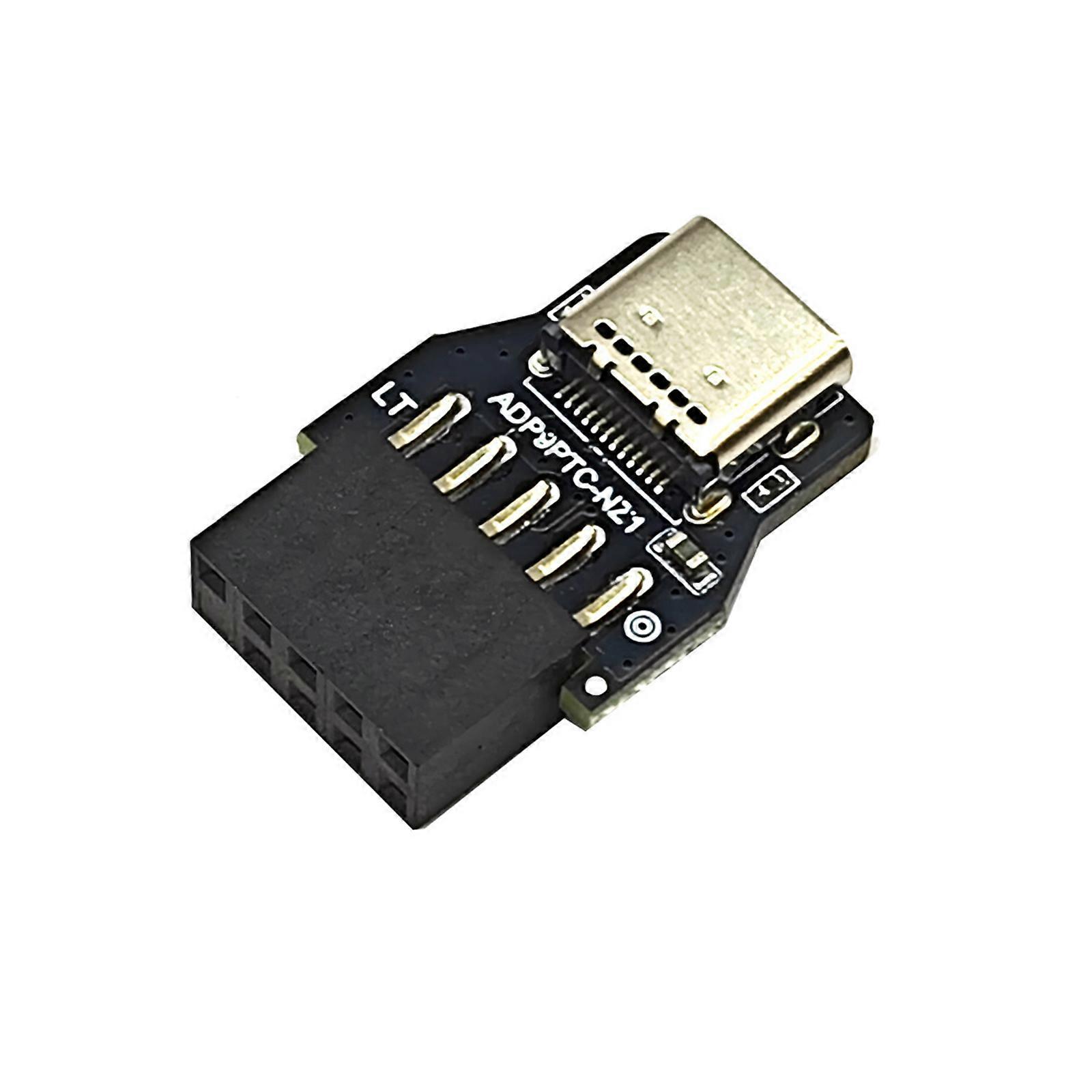 Yüksek Hızlı Veri Aktarımı USB 2.0 9Pin - Tip C Ön Panel Soketi - PC için 9Pin Anakart Başlık Uzatma Adaptörü