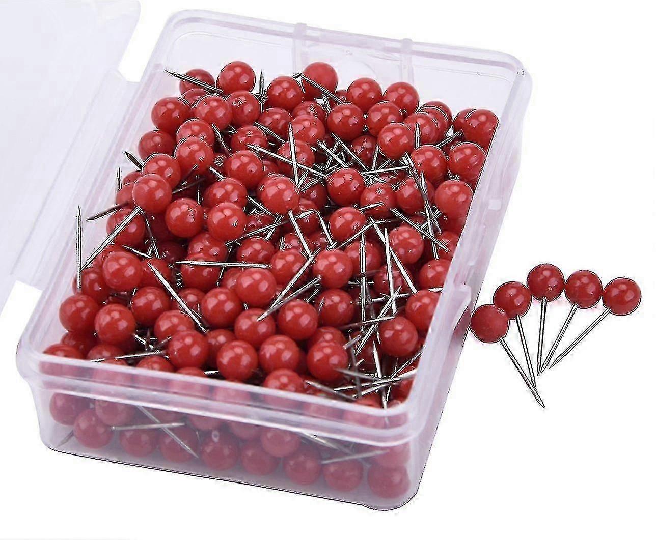 Map Tacks Push Pins Small Size, 300 Pieces (red)-Good