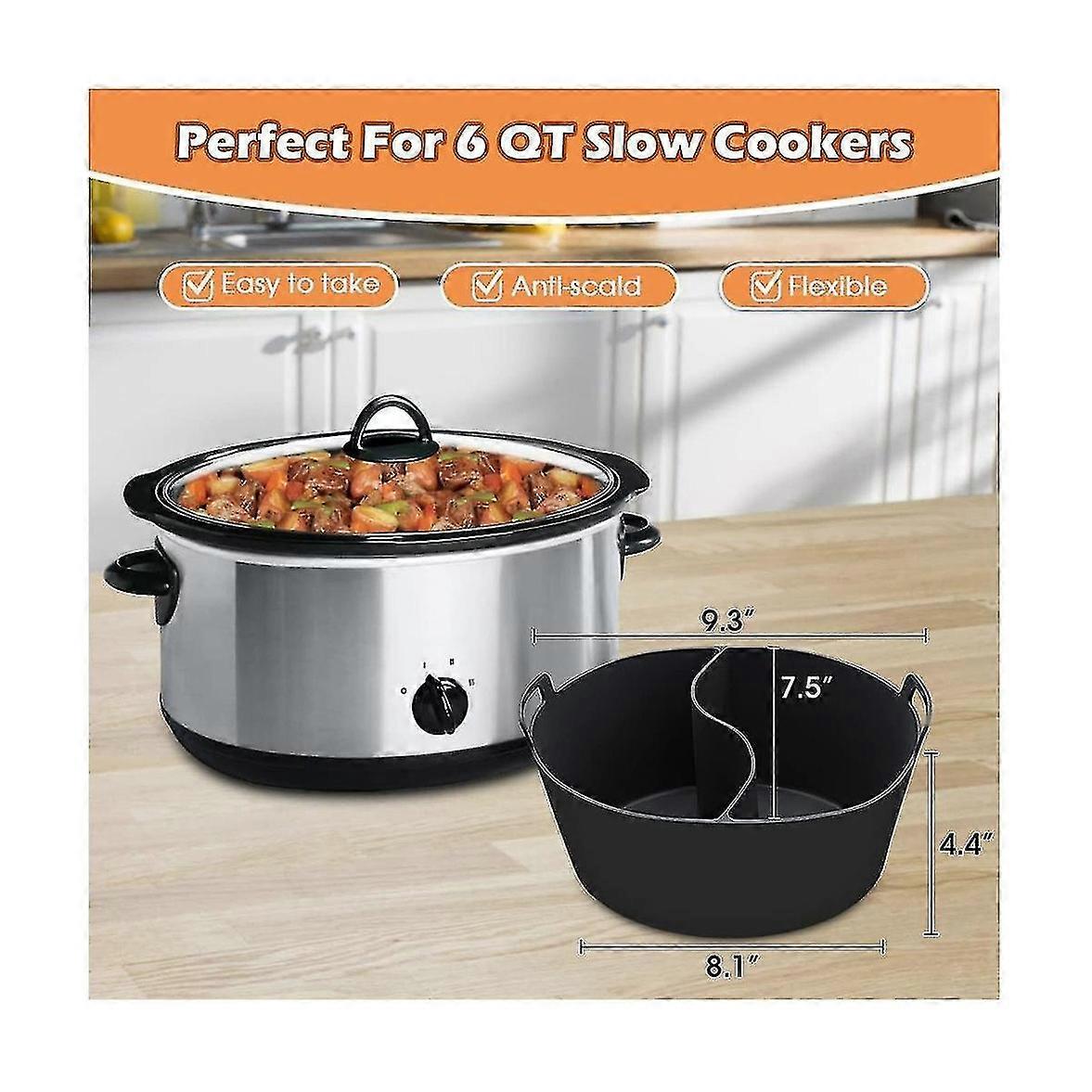 Slow Cooker Liner, Divided Design for Easy Separation of Different Dishes, Reusable and Non - Stick, Ideal for Hassle - Free Cooking and Cleaning