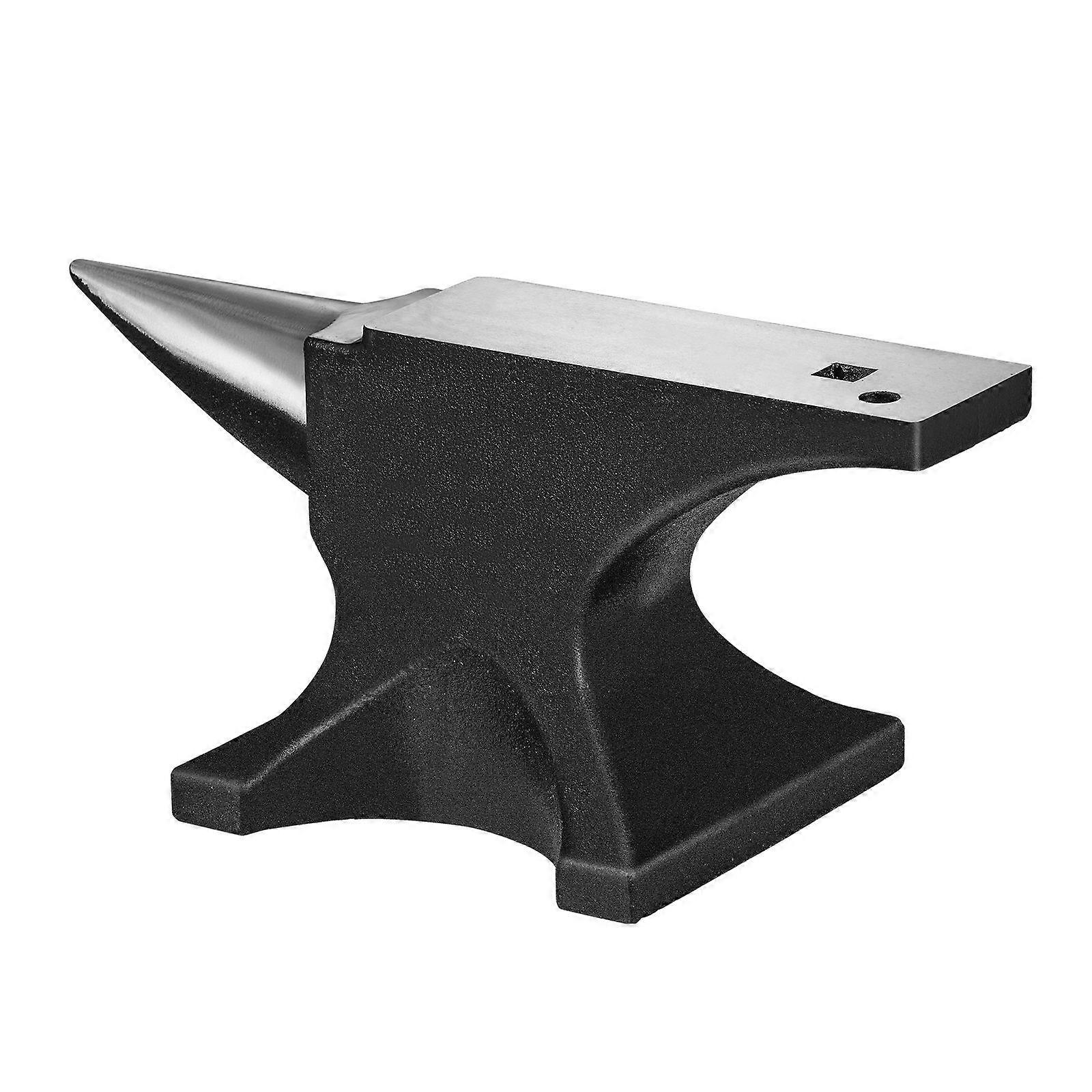 Single Horn Anvil, 66Lbs Cast Steel Anvil, High Hardness Rugged Round Horn Anvil Blacksmith, Large Countertop and Stable Base, with Round and Square H