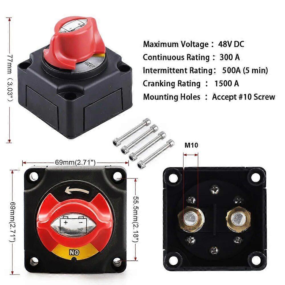 200A 800A 48vBattery Disconnect Switch Mass Rotary Isolator Switches Single Circuit For Rv Switch Camping Car Boat/Caravan/Yach