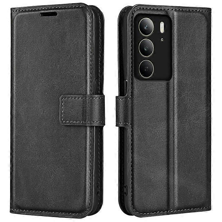 Compatível Para Realme C75 Stand Case Anti-Risco Textura de Bezerro Capa de Telefone de Couro