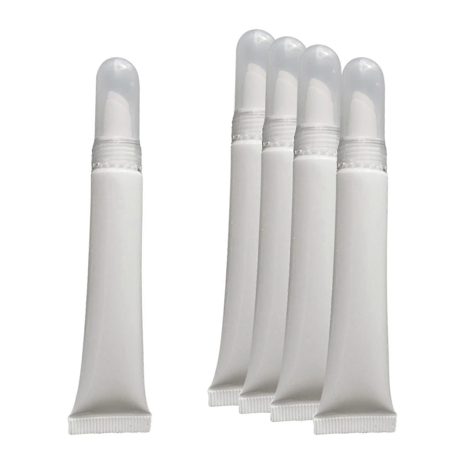 5x 10ml Plastic Empty Tubes Refillable Toiletry Lotion Containers White Tube