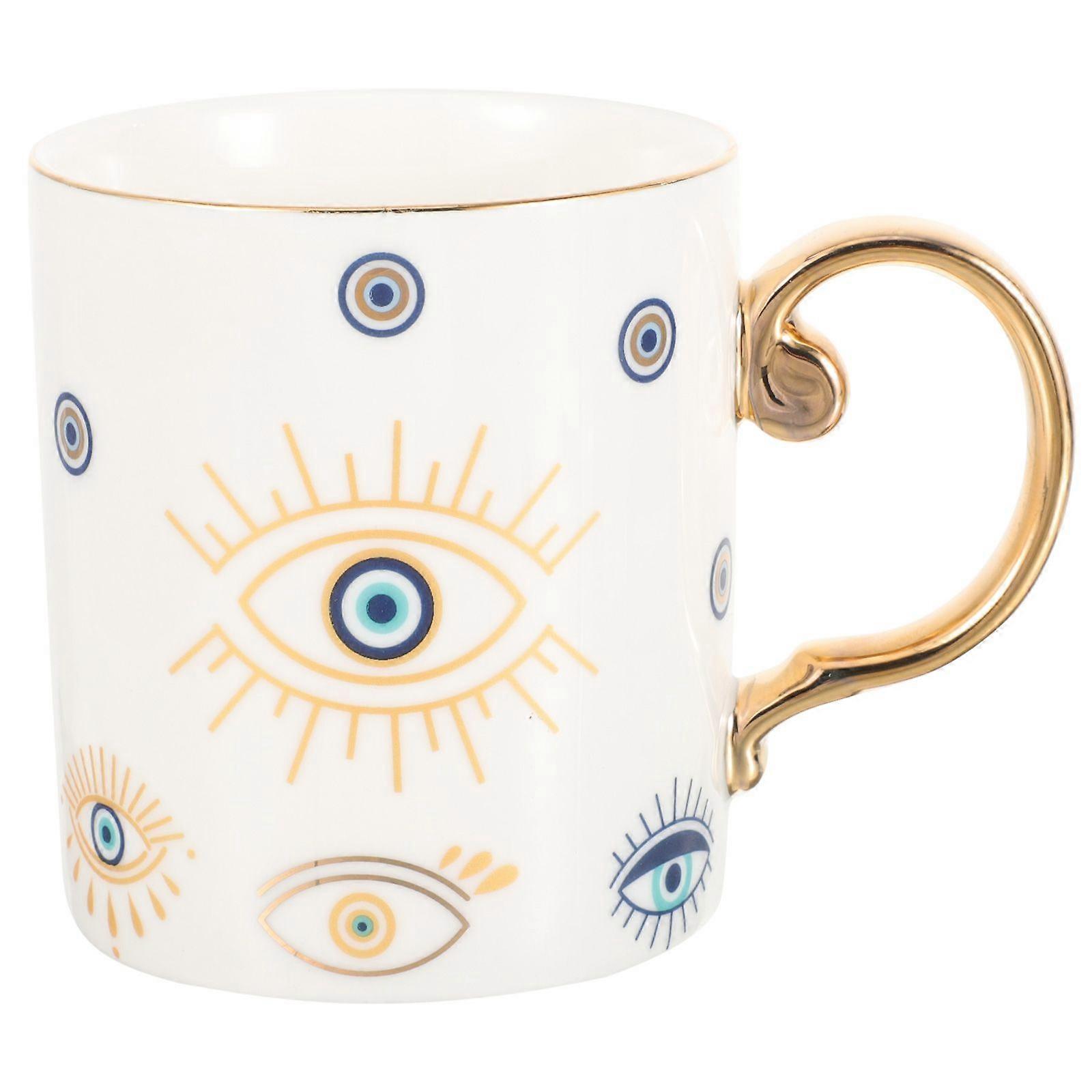 Espresso Coffee Cup Evil Eye Mug Ceramic Coffee Mug Cute Cup Ceramic Tea Cup (Random Pattern)