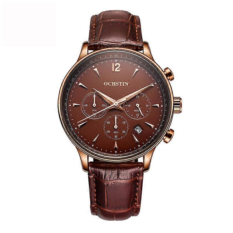 Ochstin 6050A Multifunctional Quartz Men Leather Watch