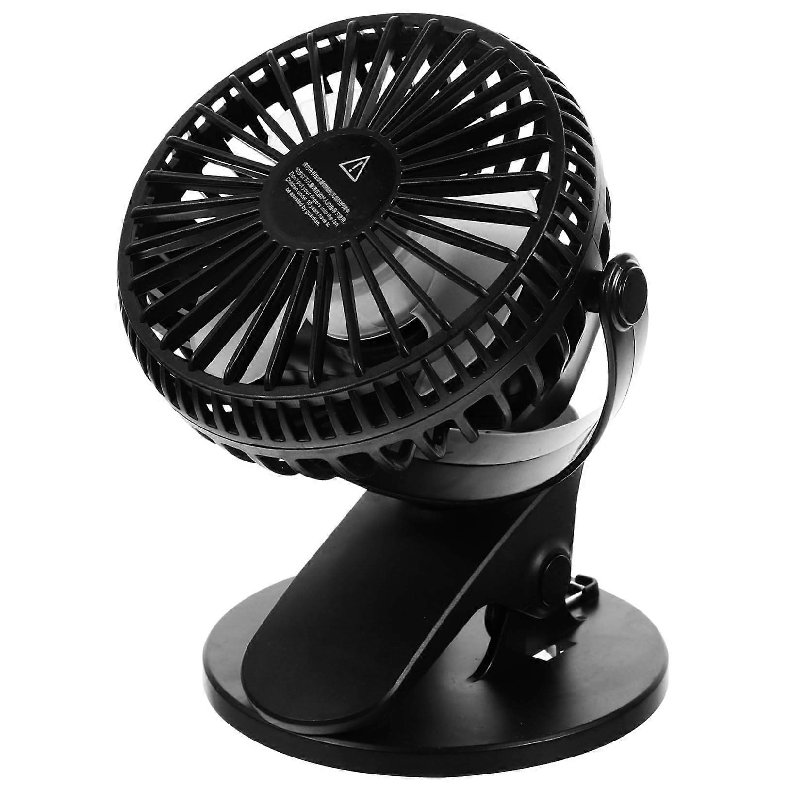 Desk Clamp Fan Mini 360° Rotating Cooling Fan for Home Office Classroom Black Easy to Carry