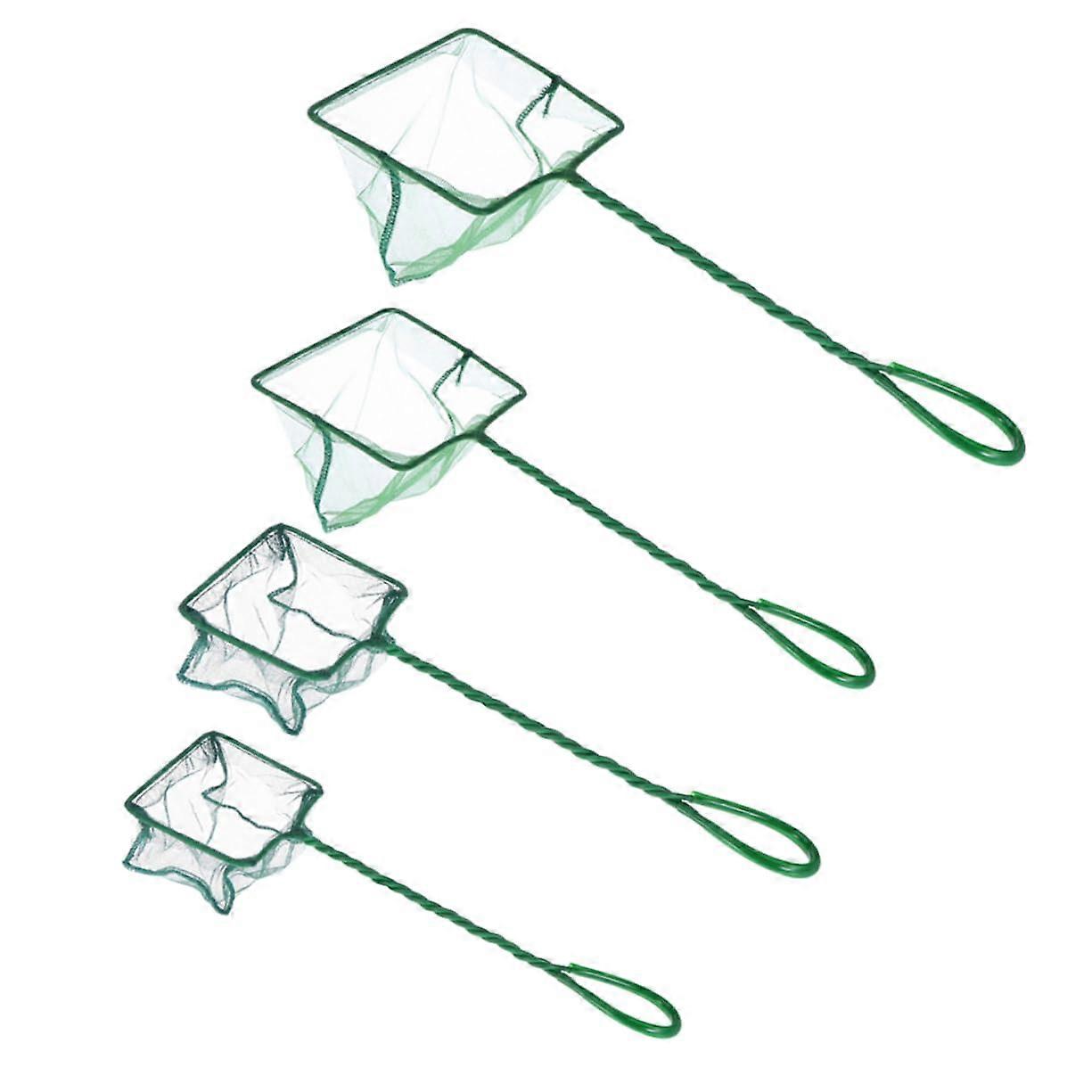 Fishing Landing Net 4-Piece Set Handheld Green Handle For Boys, Girls, And Adults
