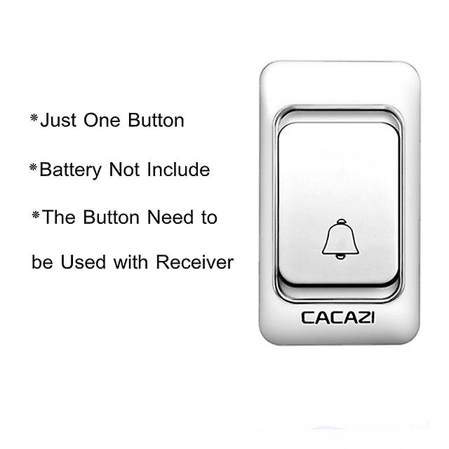 カカジワイヤレスドアベルLEDライトホームコードレスコールベルDCバッテリー操作コントロールボタン200mリモート4ボリューム36チャイム
