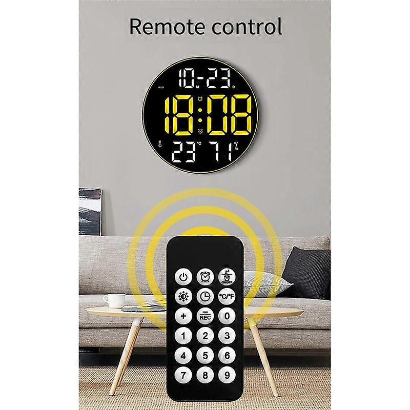 Ambient Light 12In Big Screen Clock Simple Living Room, Red