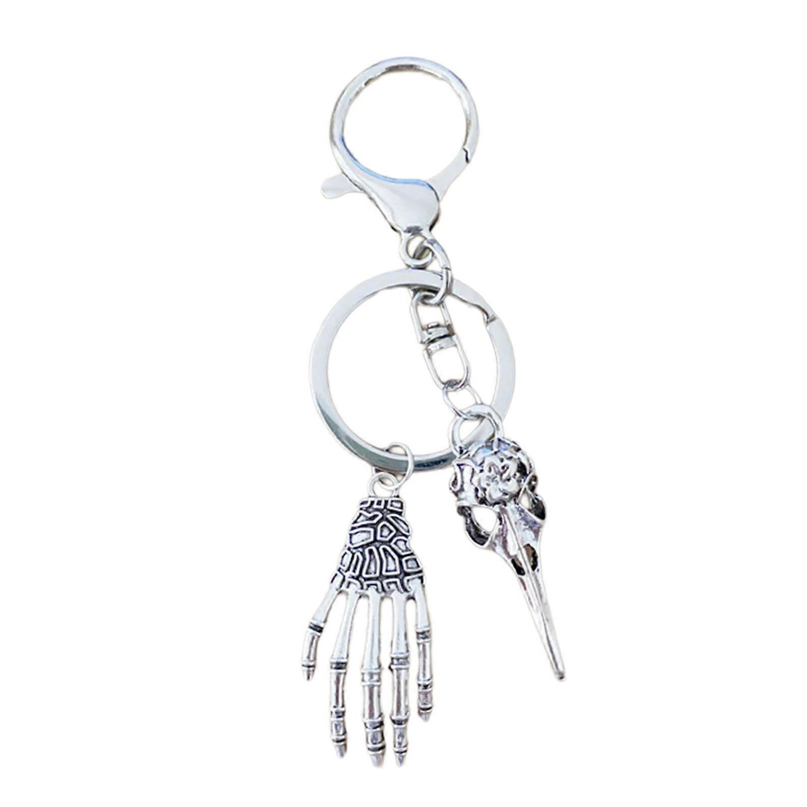 Elegant Keyring Bird Head Skull Hand Keychain Rust Resistant Alloy Car Key Hanging Ornament Bag Decoration Keyring