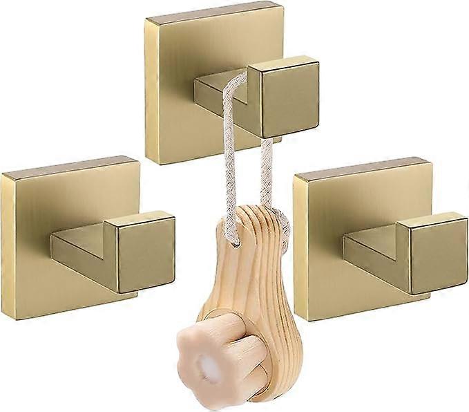 Bathroom Hardware Hook Brushed Gold Coat Heavy Duty Square